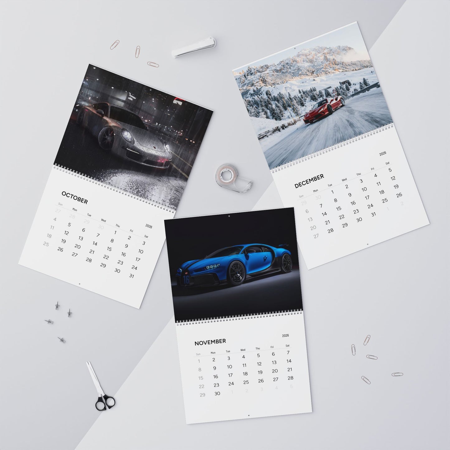 Wall Calendar (2026) - Racing Theme, Car Lovers Gift, Home Decor, Motivational Calendar, Best for Auto Enthusiasts