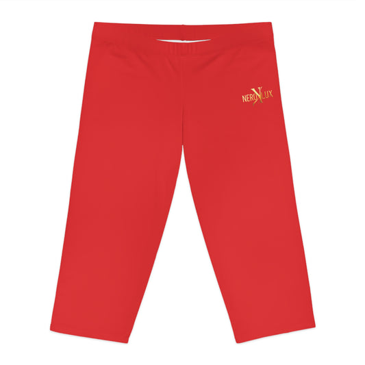 Capri Leggings — Minimal Gold “NEROLUX” Logo Capri Leggings