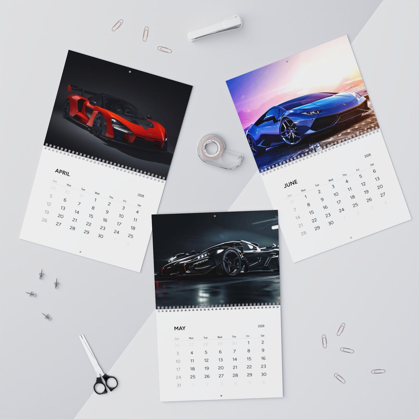 Wall Calendar (2026) - Racing Theme, Car Lovers Gift, Home Decor, Motivational Calendar, Best for Auto Enthusiasts