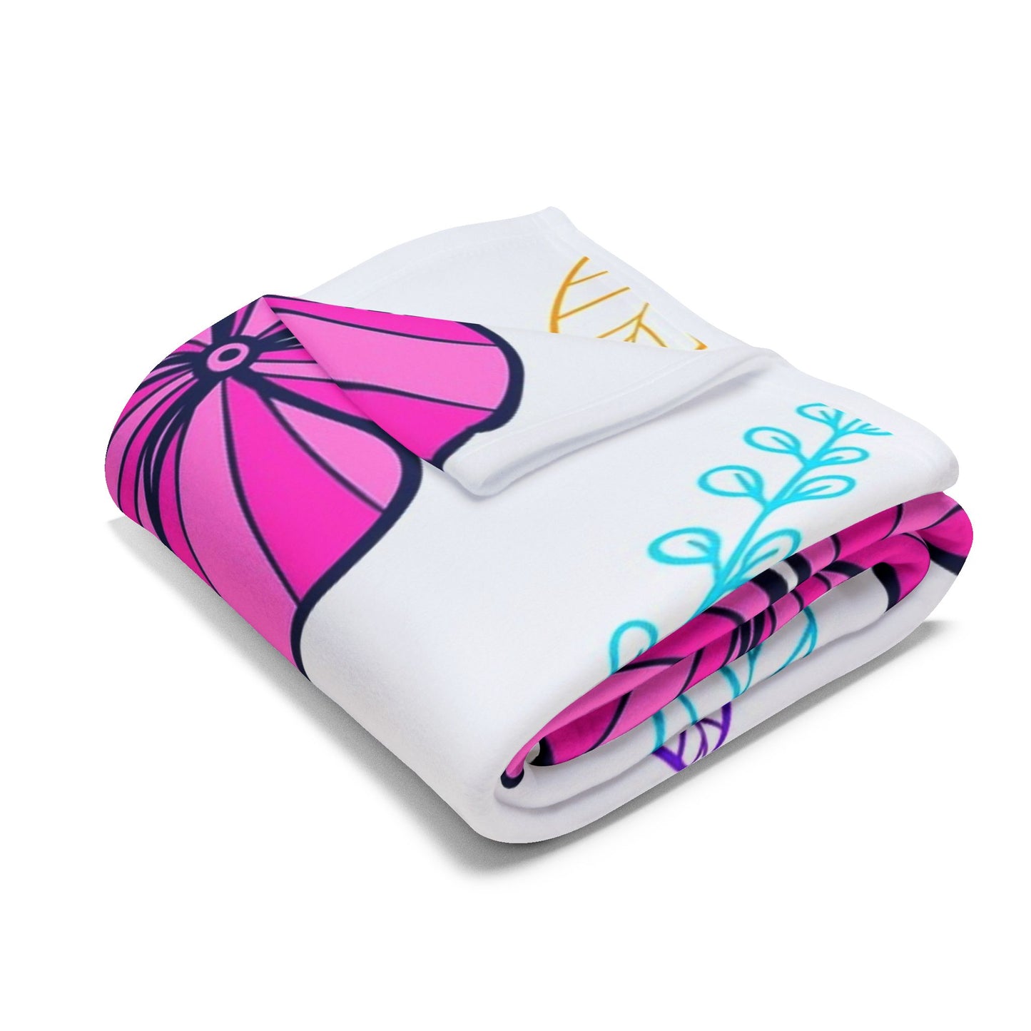 Floral Arctic Fleece Blanket, Cozy Flower Throw, Spring Home Decor, Lightweight Blanket, Gift for Her, Soft Pastel Blanket