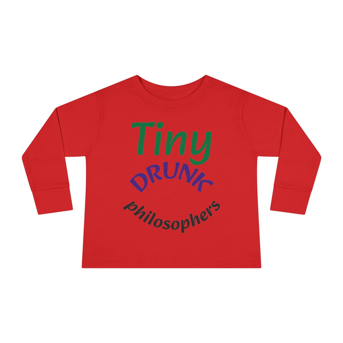 Tiny Drunk Philosophers Toddler Long Sleeve Tee, Funny Kids Shirt, Gift for Toddler Boys and Girls, Playful Philosophy Tee, Baby Shower Gift