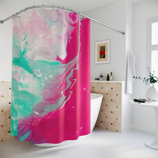 Vibrant Abstract Shower Curtain - Bohemian Bathroom Decor, Colorful Home Accent, Modern Art, Unique Gift, Artistic Watercolor Design