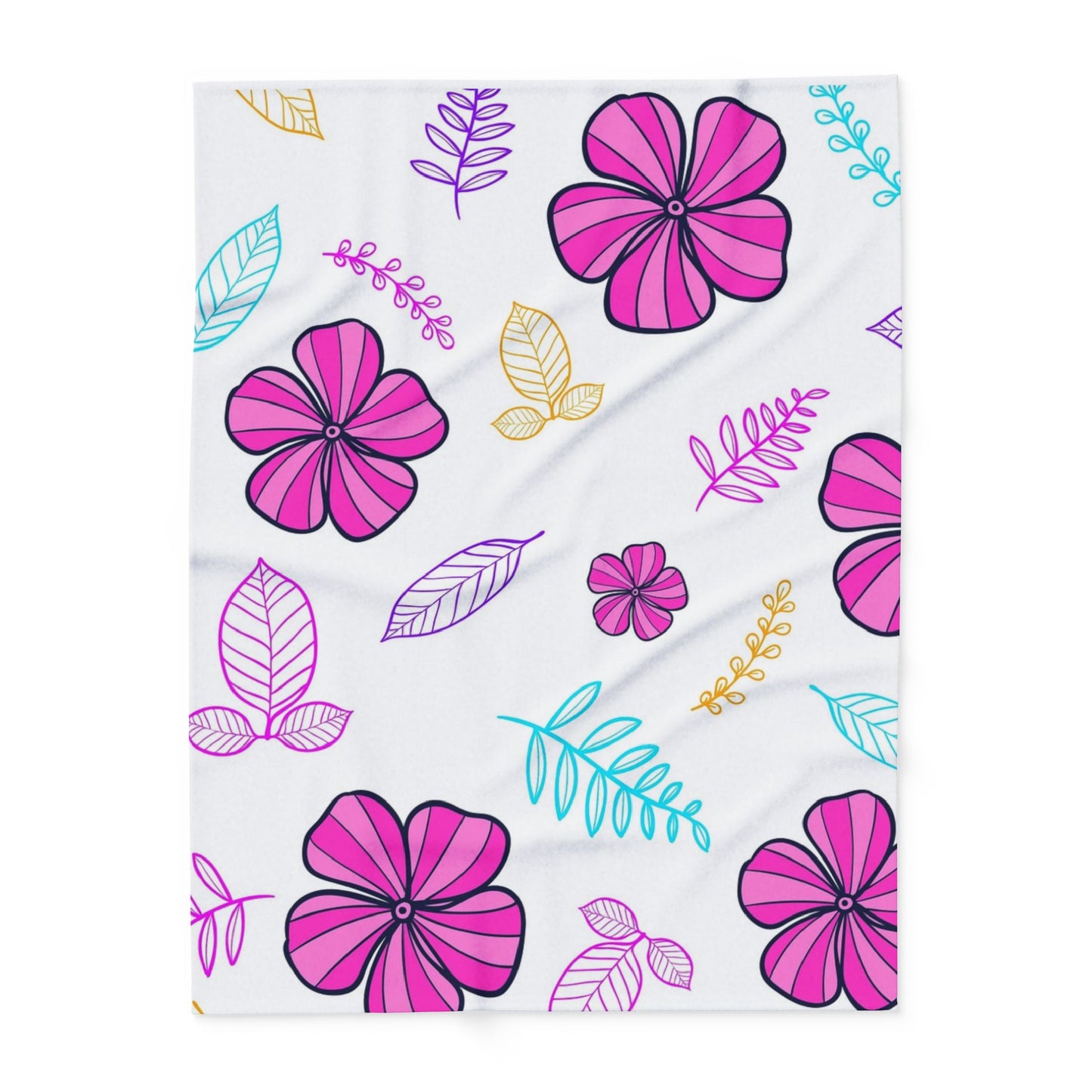 Floral Arctic Fleece Blanket, Cozy Flower Throw, Spring Home Decor, Lightweight Blanket, Gift for Her, Soft Pastel Blanket