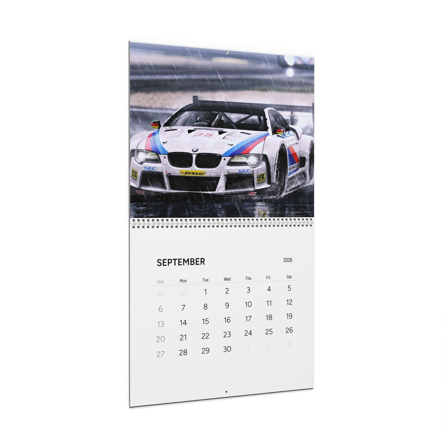 Wall Calendar (2026) - Racing Theme, Car Lovers Gift, Home Decor, Motivational Calendar, Best for Auto Enthusiasts