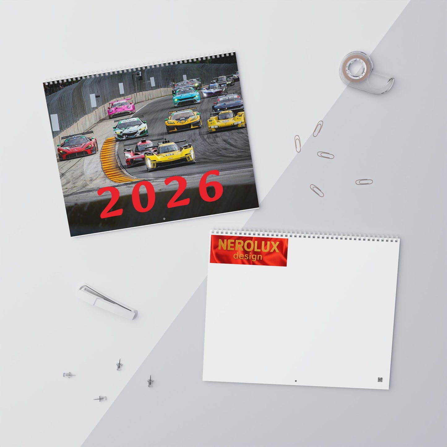 Wall Calendar (2026) - Racing Theme, Car Lovers Gift, Home Decor, Motivational Calendar, Best for Auto Enthusiasts
