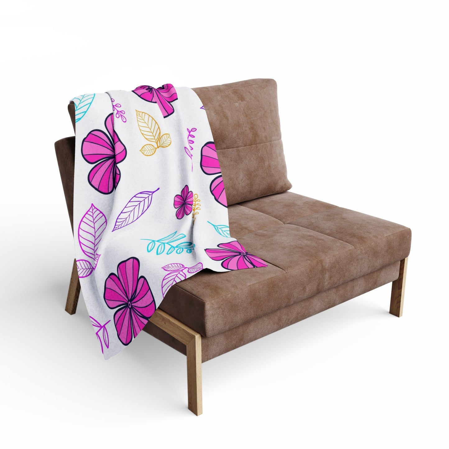 Floral Arctic Fleece Blanket, Cozy Flower Throw, Spring Home Decor, Lightweight Blanket, Gift for Her, Soft Pastel Blanket