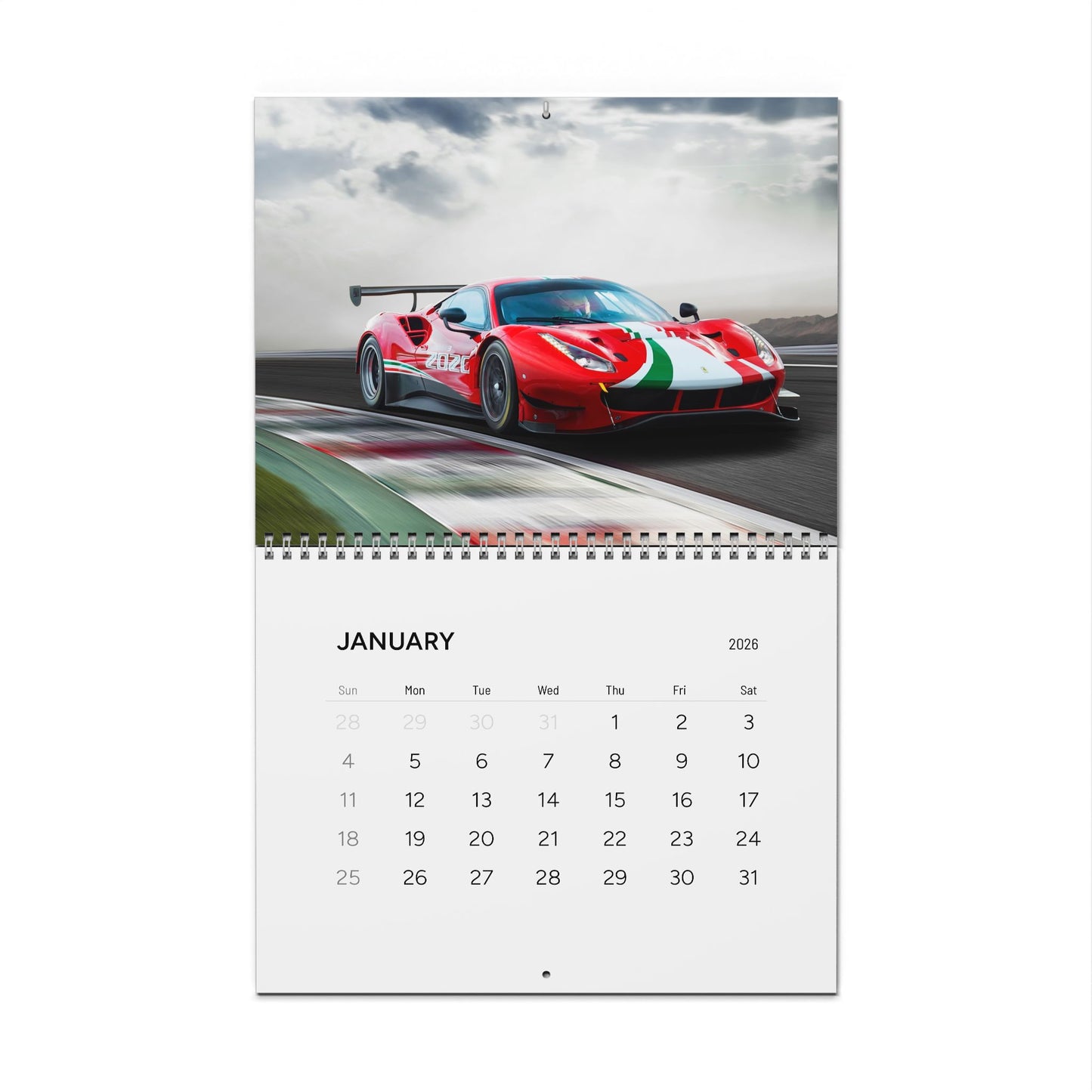 Wall Calendar (2026) - Racing Theme, Car Lovers Gift, Home Decor, Motivational Calendar, Best for Auto Enthusiasts