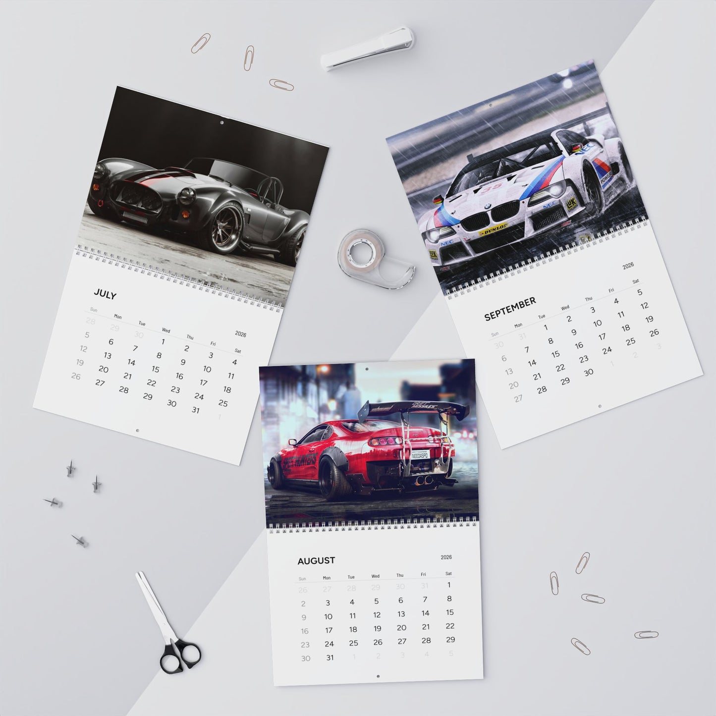 Wall Calendar (2026) - Racing Theme, Car Lovers Gift, Home Decor, Motivational Calendar, Best for Auto Enthusiasts