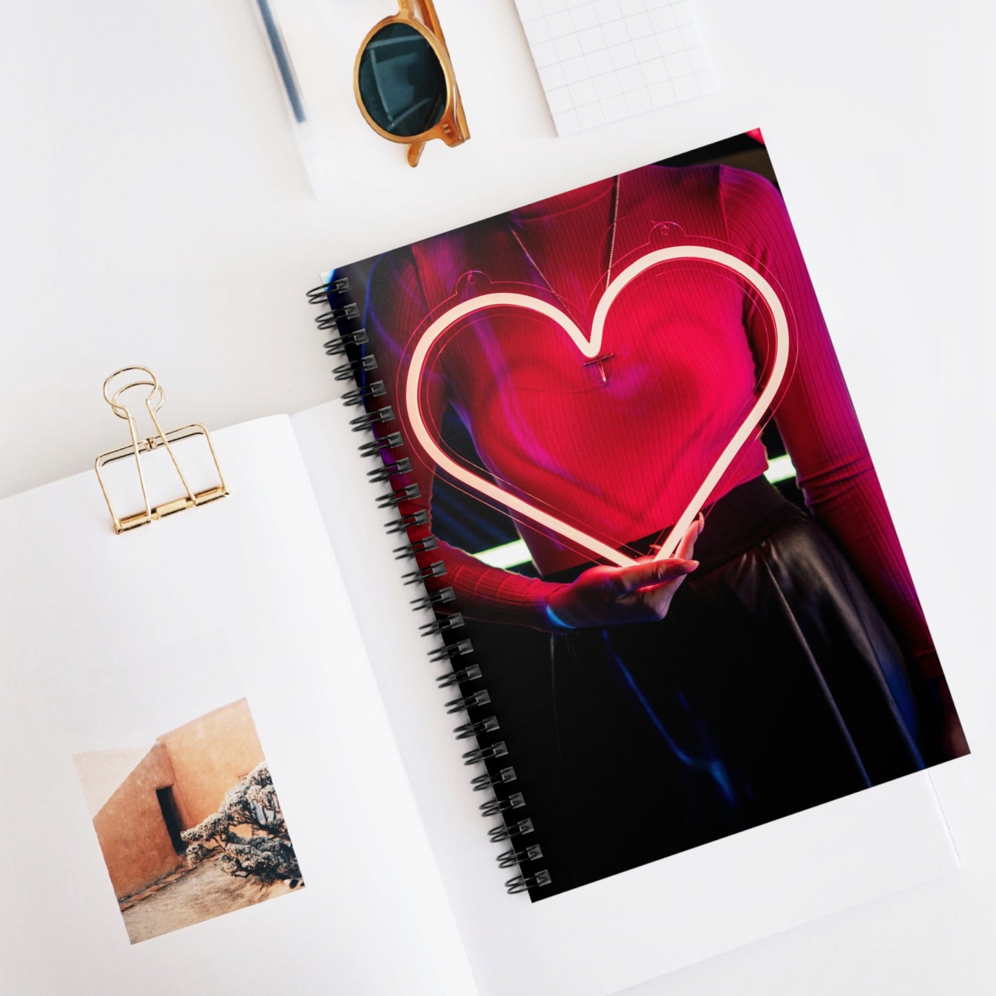 Notebook with a heart design 