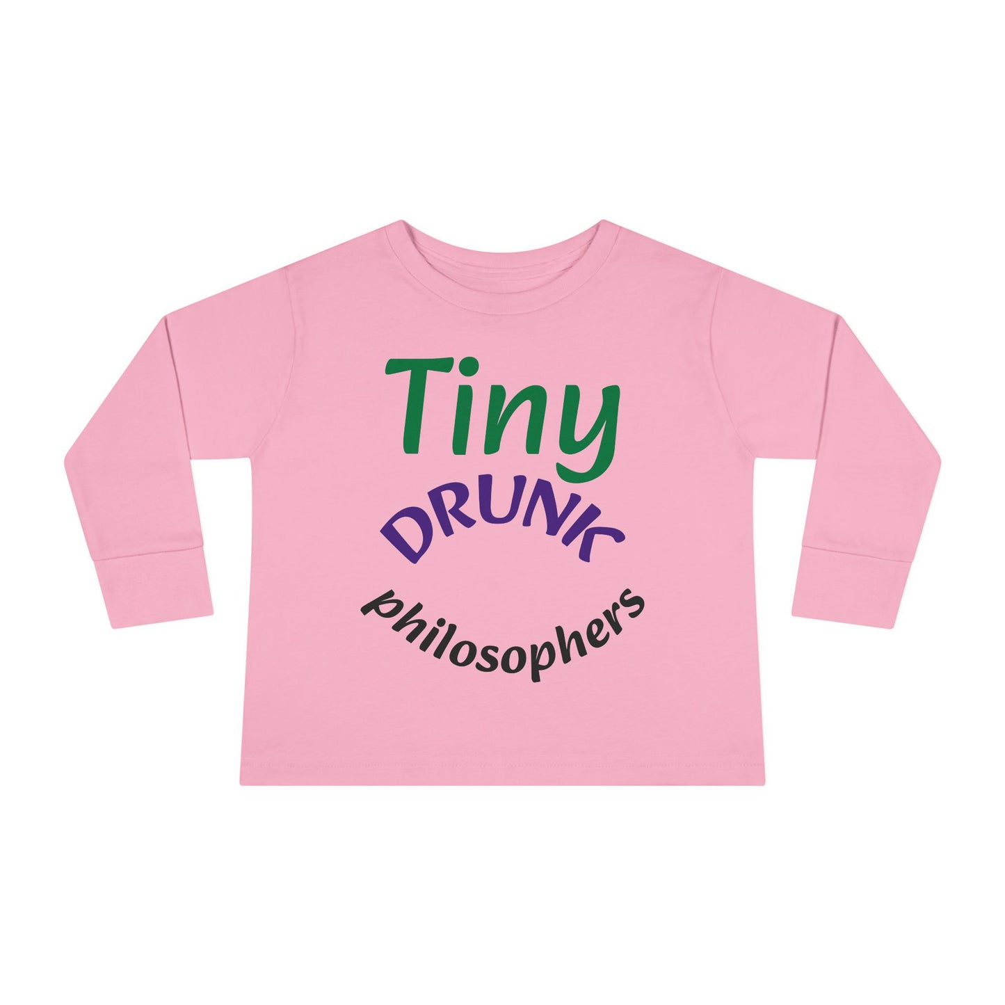 Tiny Drunk Philosophers Toddler Long Sleeve Tee, Funny Kids Shirt, Gift for Toddler Boys and Girls, Playful Philosophy Tee, Baby Shower Gift