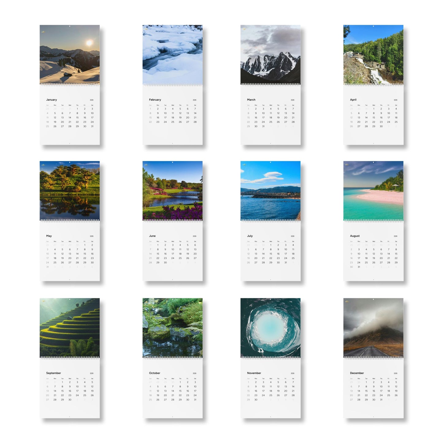 Standard Wall Calendar 2026 | Nature Photography, Monthly Planner, Yearly Organizer, Home & Office Decor