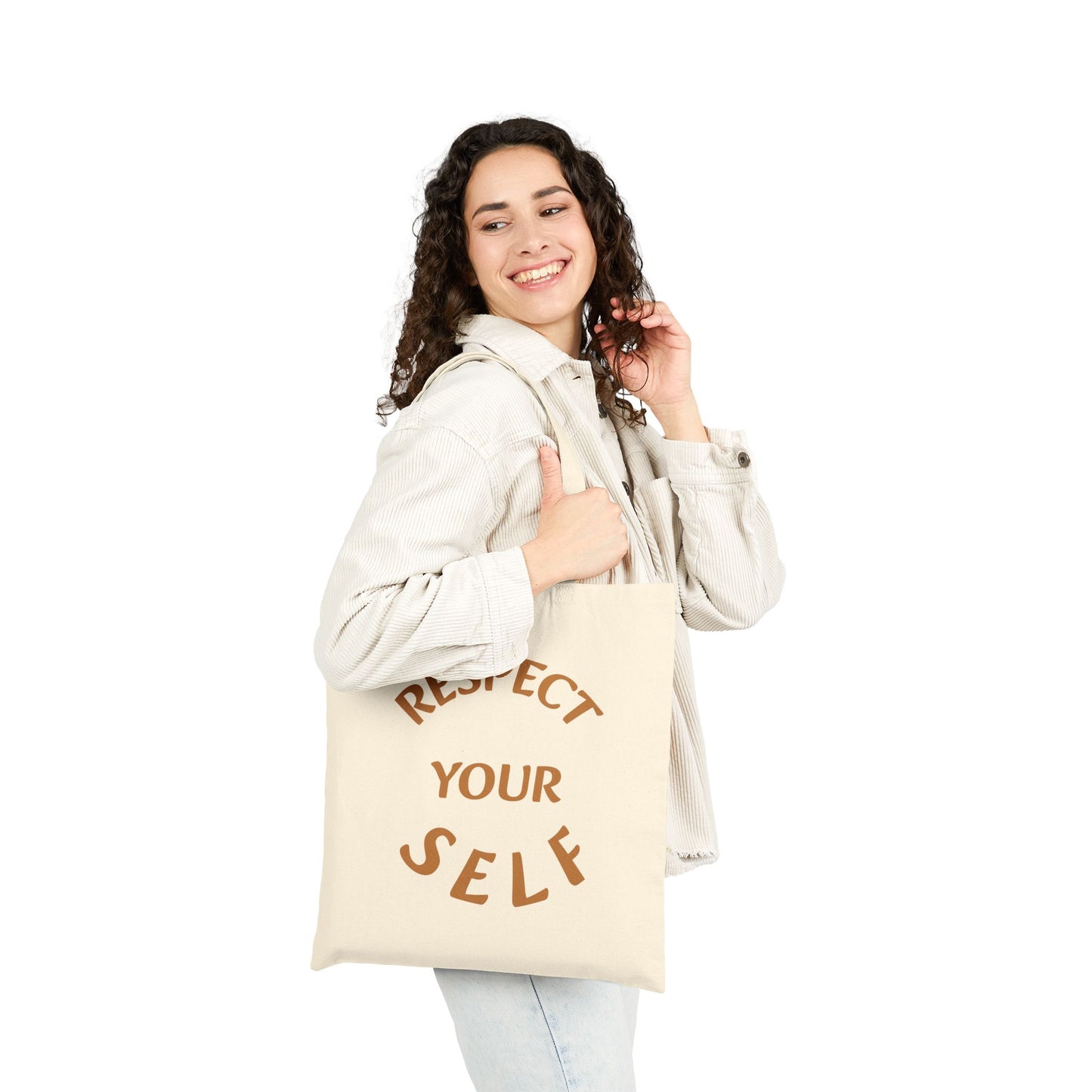 Friendly Cotton Canvas Tote Bag for  Grocery Shopping, Beach Trips, Gift Ideas