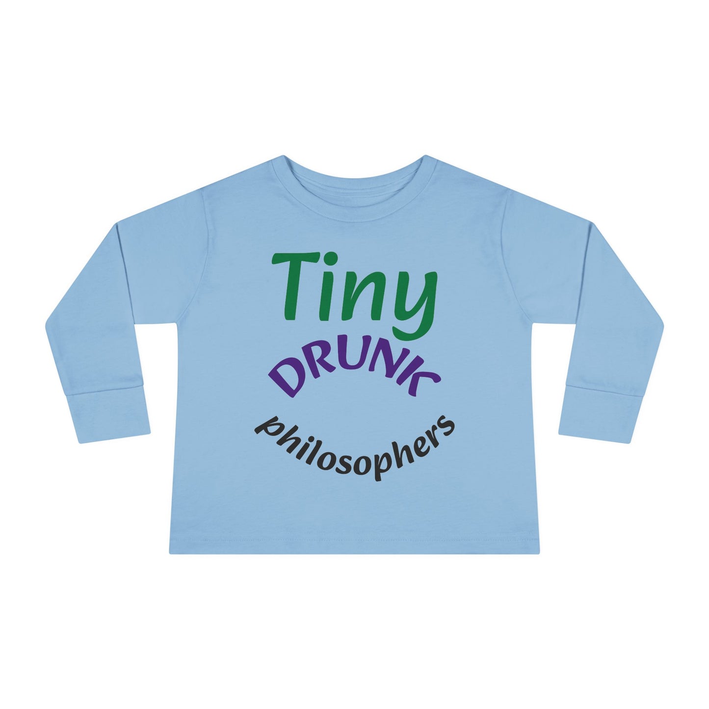 Tiny Drunk Philosophers Toddler Long Sleeve Tee, Funny Kids Shirt, Gift for Toddler Boys and Girls, Playful Philosophy Tee, Baby Shower Gift