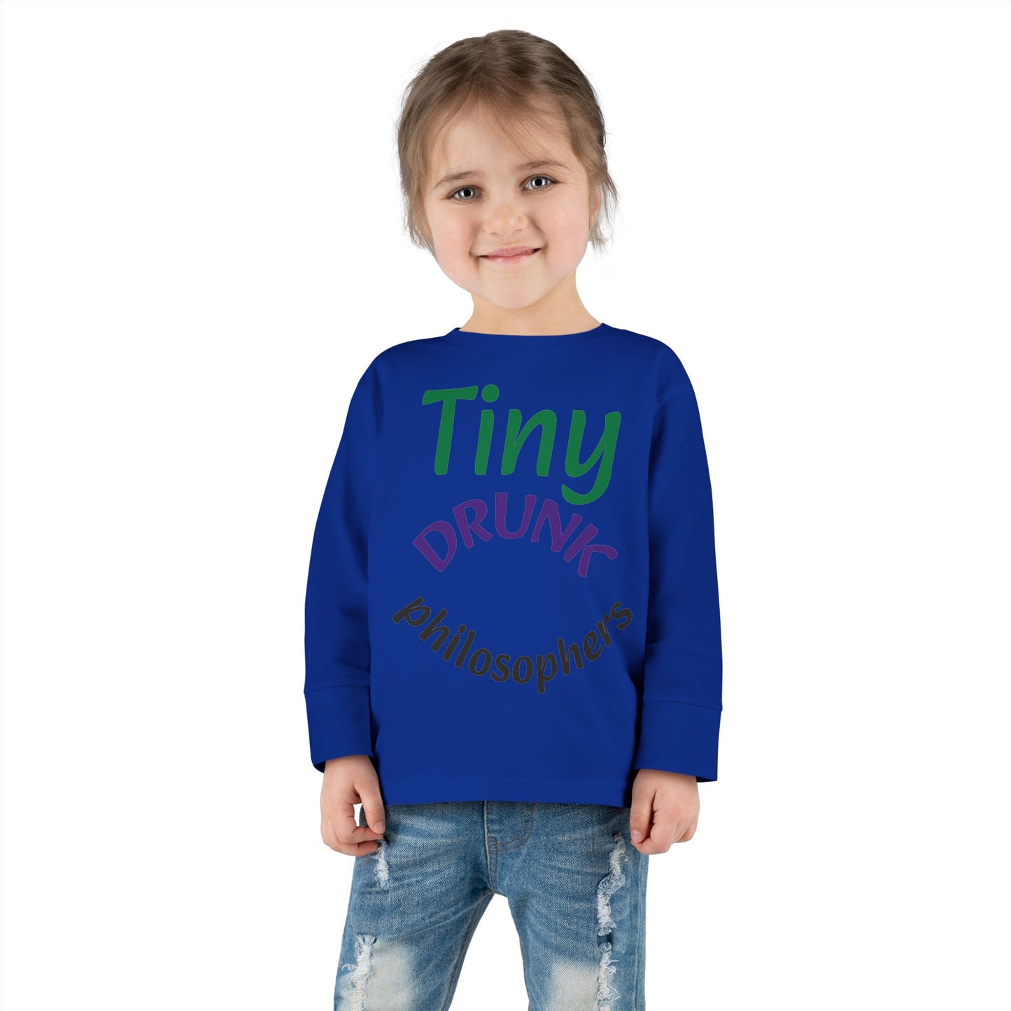 Tiny Drunk Philosophers Toddler Long Sleeve Tee, Funny Kids Shirt, Gift for Toddler Boys and Girls, Playful Philosophy Tee, Baby Shower Gift