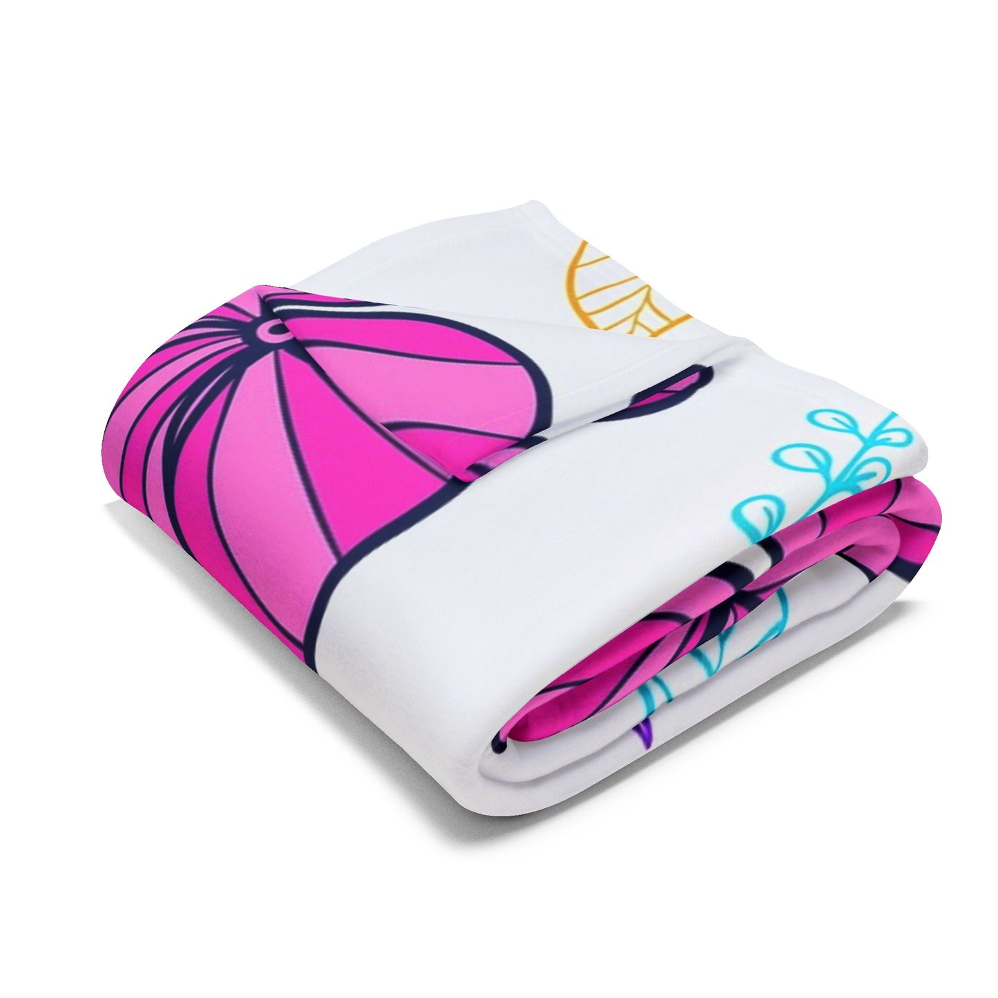 Floral Arctic Fleece Blanket, Cozy Flower Throw, Spring Home Decor, Lightweight Blanket, Gift for Her, Soft Pastel Blanket