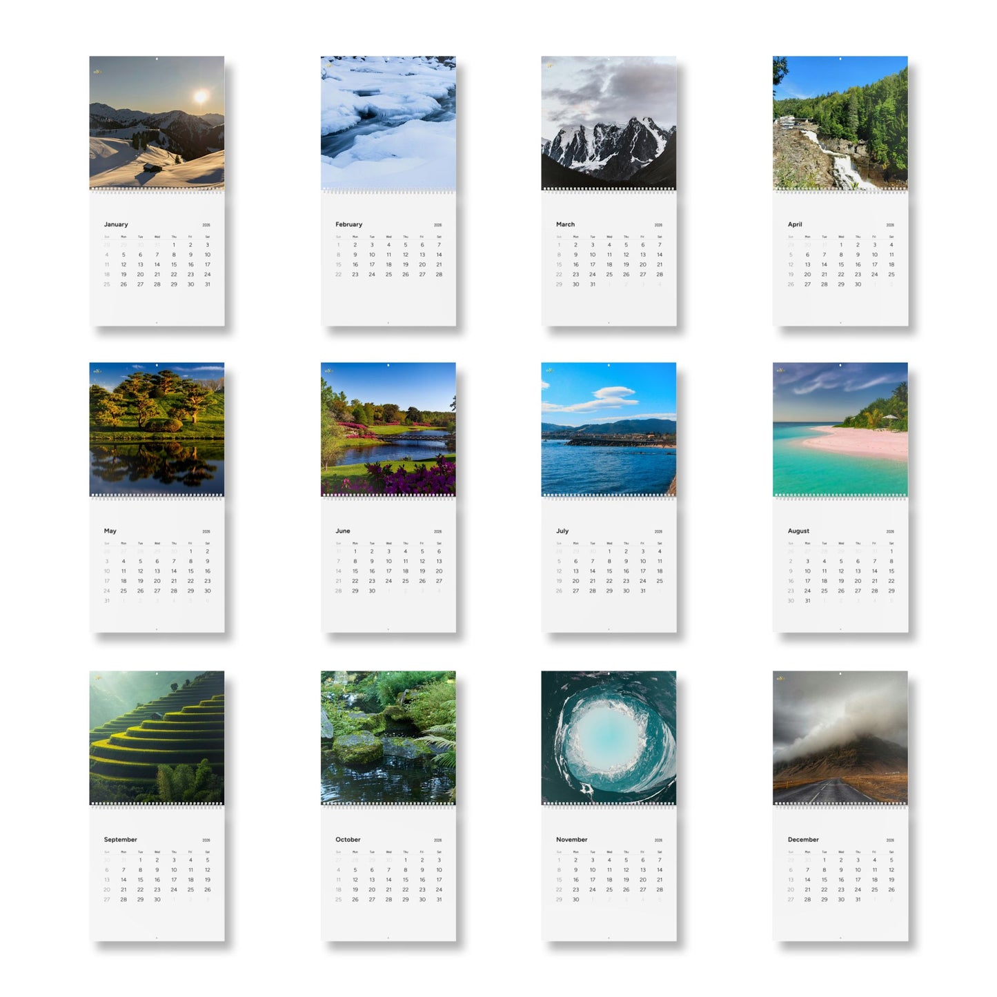 Standard Wall Calendar 2026 | Nature Photography, Monthly Planner, Yearly Organizer, Home & Office Decor