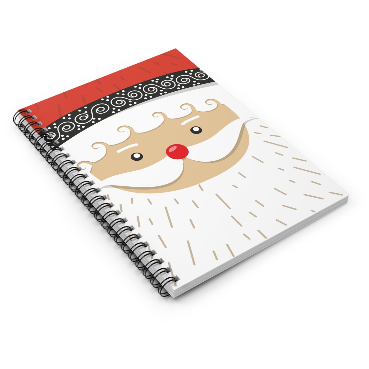 Festive Santa Spiral Notebook, Holiday Journal, Christmas Gift, Cute Stationery, School Supplies, Writing Planner