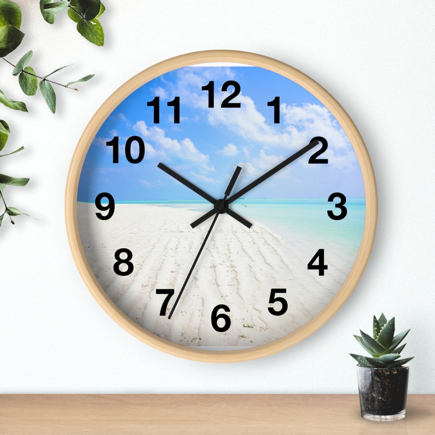 Coastal Wall Clock - Beach Paradise, Ocean Vibe, Gifts for Beach Lovers