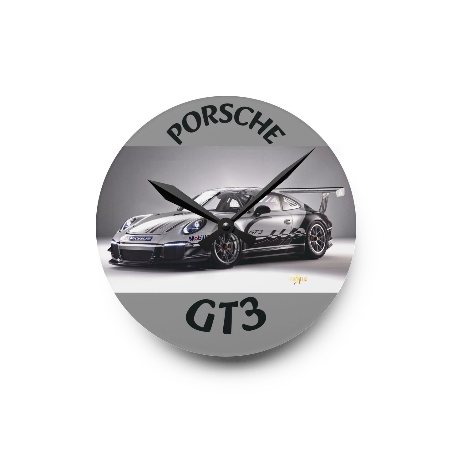 Porsche GT3 Acrylic Wall Clock, Modern Car Decor, Automotive Gift, Home Office Wall Art, Racing Enthusiast Wall Clock