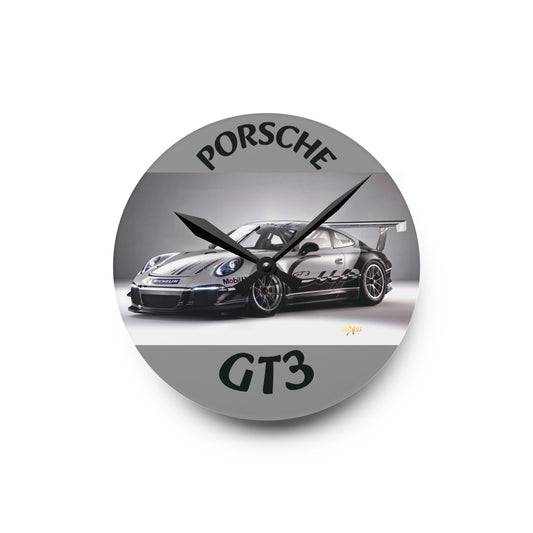 Porsche GT3 Acrylic Wall Clock, Modern Car Decor, Automotive Gift, Home Office Wall Art, Racing Enthusiast Wall Clock