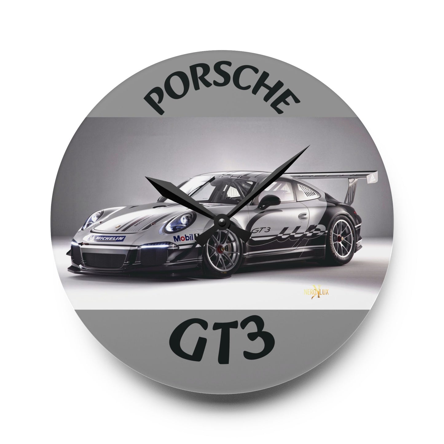 Porsche GT3 Acrylic Wall Clock, Modern Car Decor, Automotive Gift, Home Office Wall Art, Racing Enthusiast Wall Clock