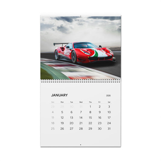 Wall Calendar (2026) - Racing Theme, Car Lovers Gift, Home Decor, Motivational Calendar, Best for Auto Enthusiasts