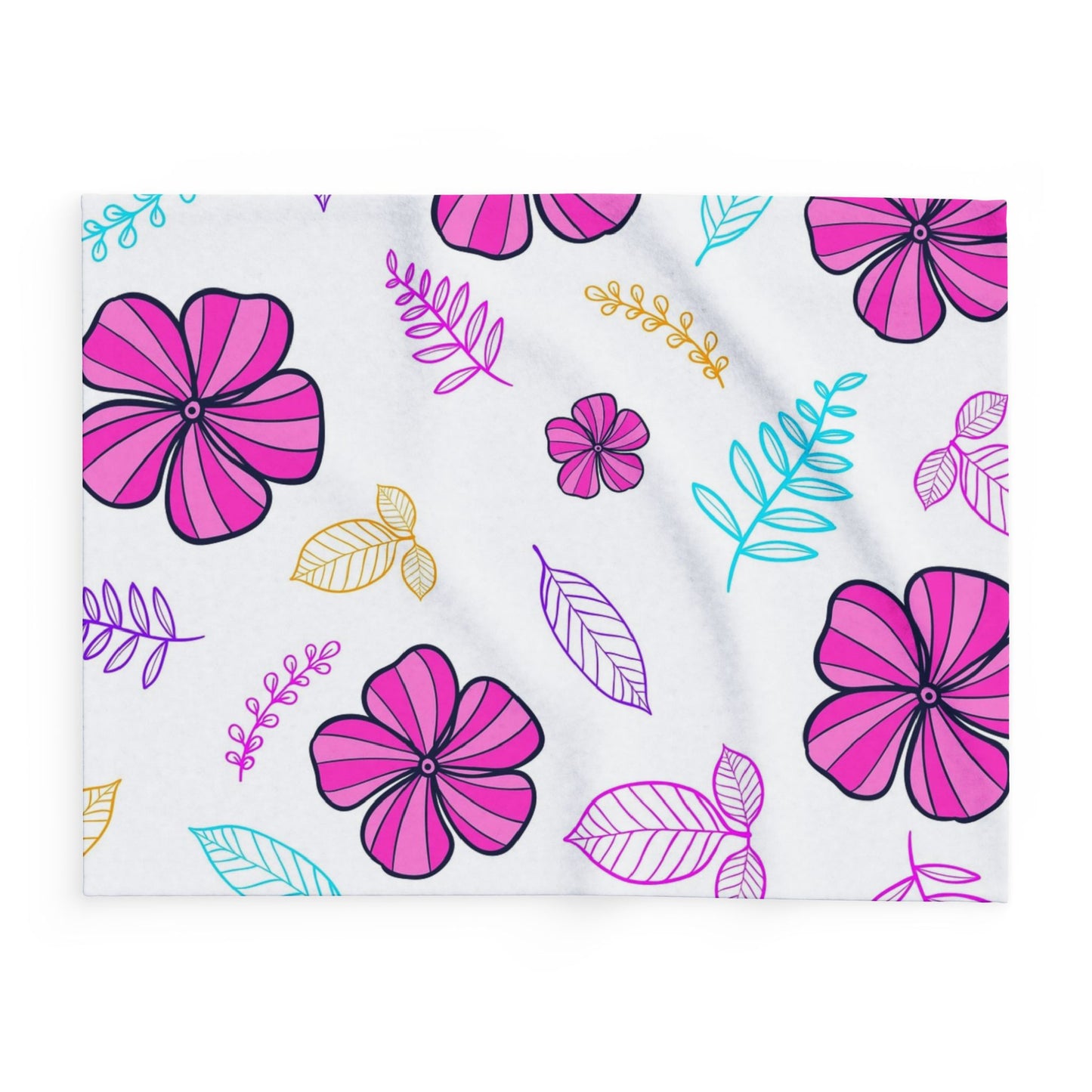 Floral Arctic Fleece Blanket, Cozy Flower Throw, Spring Home Decor, Lightweight Blanket, Gift for Her, Soft Pastel Blanket