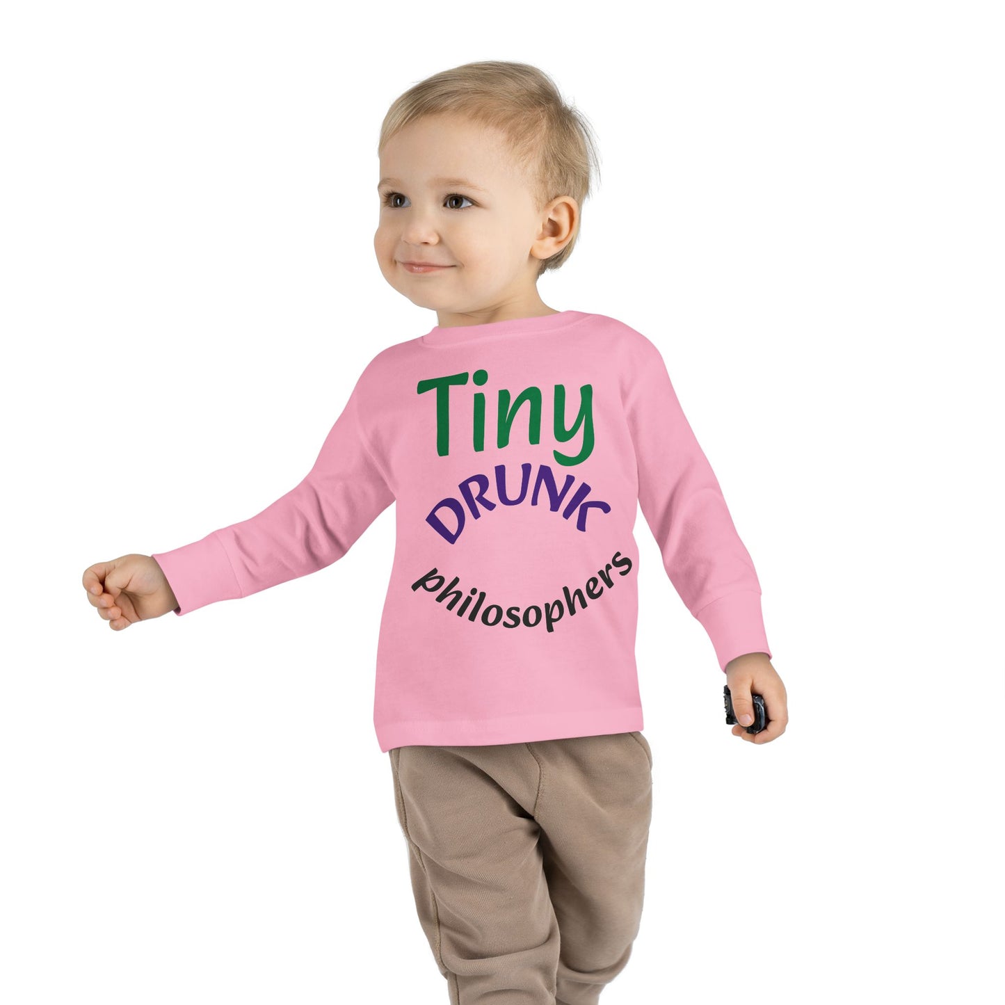 Tiny Drunk Philosophers Toddler Long Sleeve Tee, Funny Kids Shirt, Gift for Toddler Boys and Girls, Playful Philosophy Tee, Baby Shower Gift