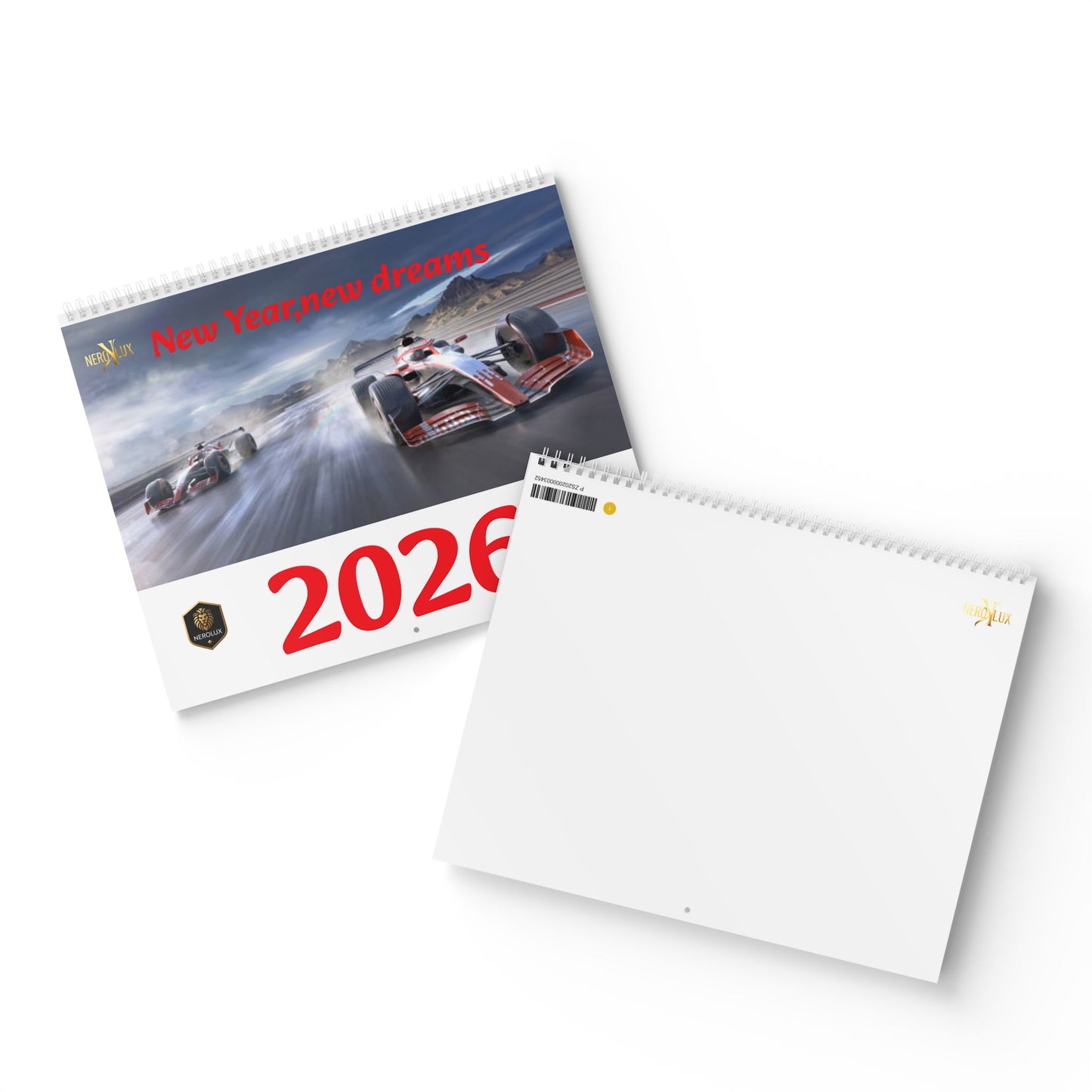 Wall Calendar, 2026 Race Car Calendar with Motivational Quotes, Track Racing Calendar, Auto Racing Planner, Sports Calendar, Automotive Art