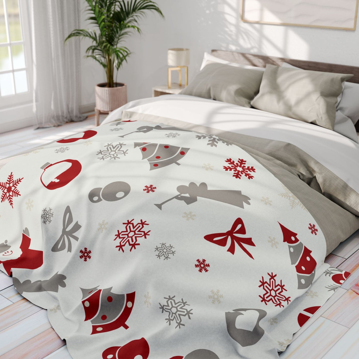 Cozy Holiday Fleece Blanket | Christmas Decor, Snuggle Gift, Winter Warmth, Festive Home Accents, Couch Blanket
