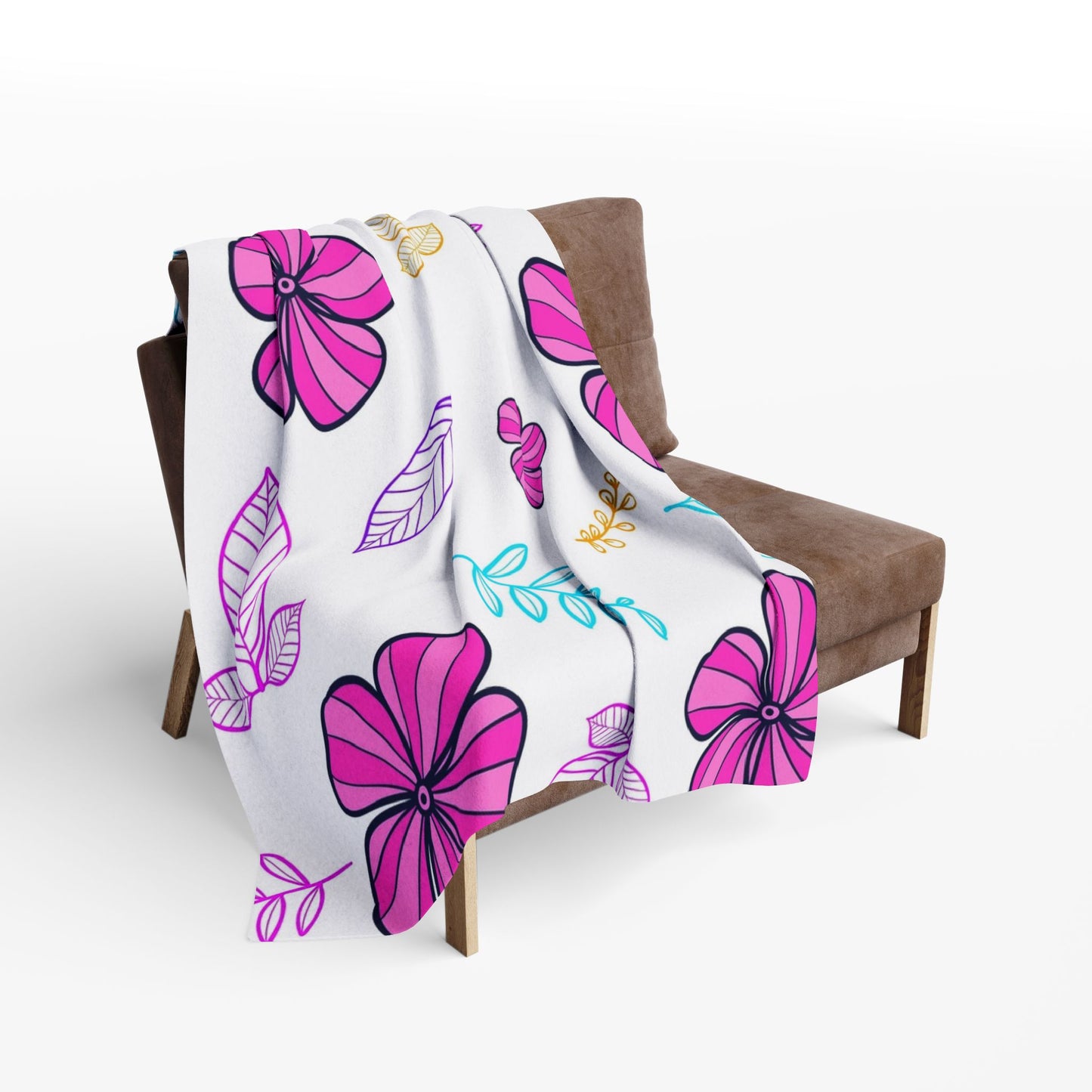 Floral Arctic Fleece Blanket, Cozy Flower Throw, Spring Home Decor, Lightweight Blanket, Gift for Her, Soft Pastel Blanket