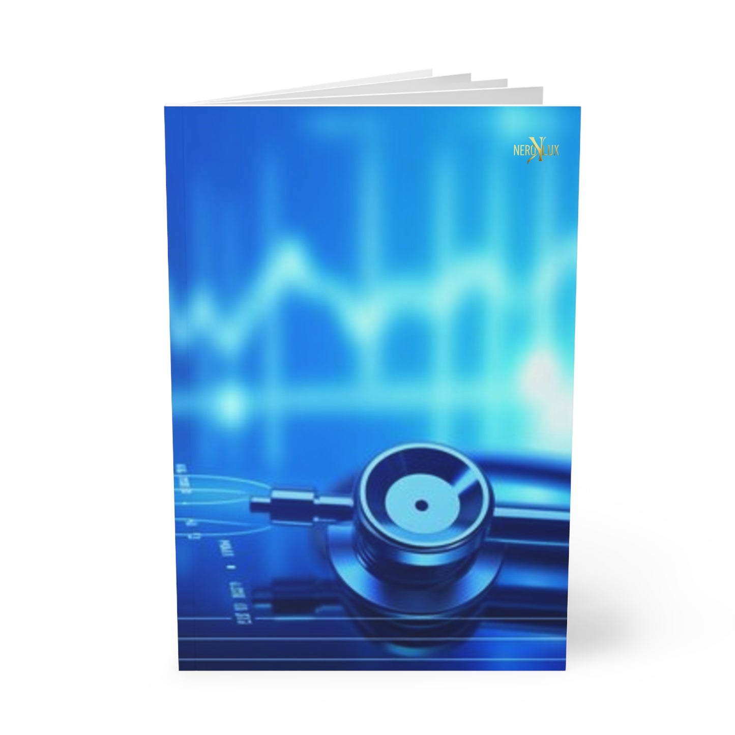 Medical Design Softcover Notebook, Healthcare Journal, Doctor's Notepad, Stethoscope Stationery, Gift for Medical Professionals