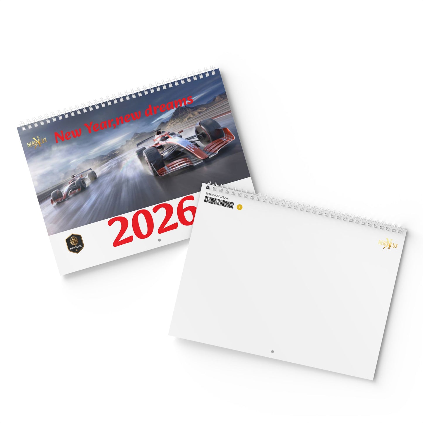 Wall Calendar, 2026 Race Car Calendar with Motivational Quotes, Track Racing Calendar, Auto Racing Planner, Sports Calendar, Automotive Art