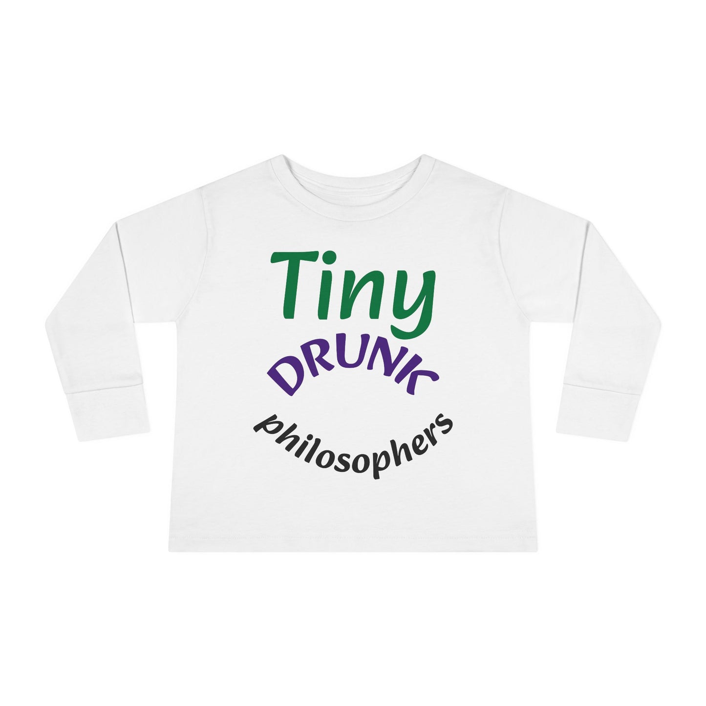 Tiny Drunk Philosophers Toddler Long Sleeve Tee, Funny Kids Shirt, Gift for Toddler Boys and Girls, Playful Philosophy Tee, Baby Shower Gift