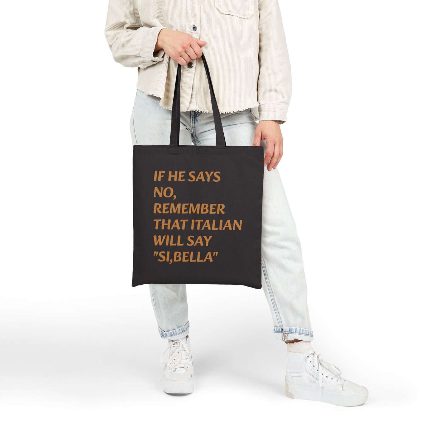 Friendly Cotton Canvas Tote Bag for  Grocery Shopping, Beach Trips, Gift Ideas