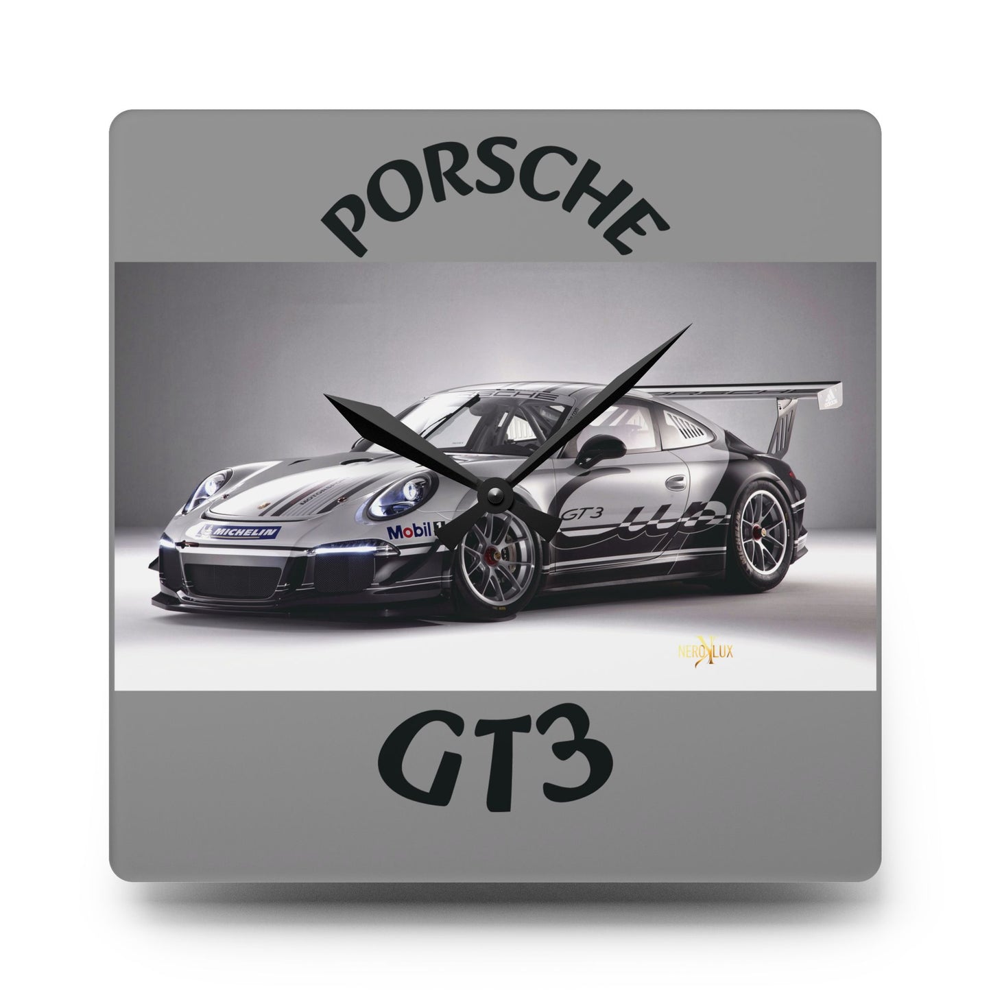 Porsche GT3 Acrylic Wall Clock, Modern Car Decor, Automotive Gift, Home Office Wall Art, Racing Enthusiast Wall Clock